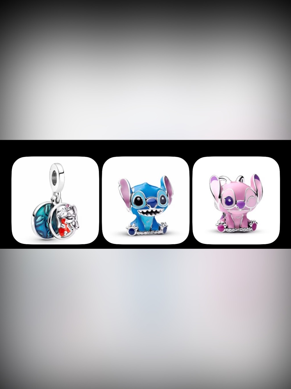 Pandora style lilo & stitch silver charms 3 piece bundle